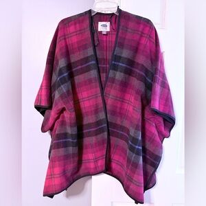 Chico's Pink Plaid Poncho